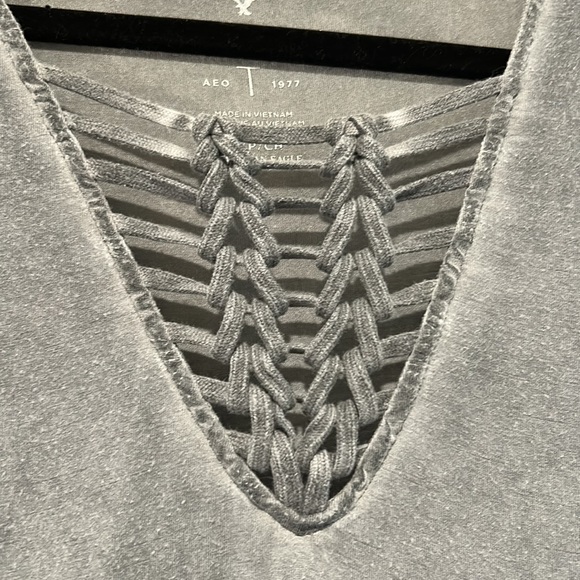 American Eagle gray, long sleeve shirt - Picture 2 of 4